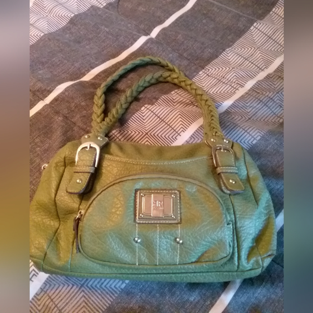 Rosetti Olive Green Shoulder handbag purse Braided Dbl Straps